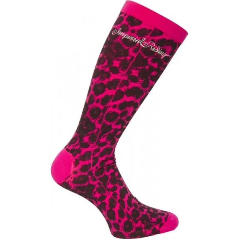 Imperial Riding Mystic Journey Socks - Fluorescent Coral Panther 